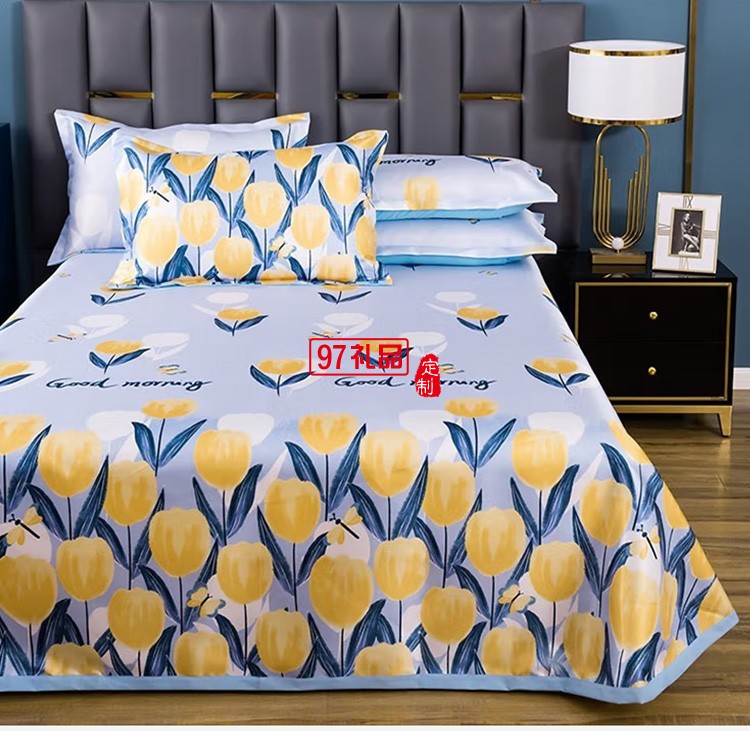 啄木鳥(niǎo)家紡ZMN-BSLX-03冰絲涼席230*250定制公司廣告禮品