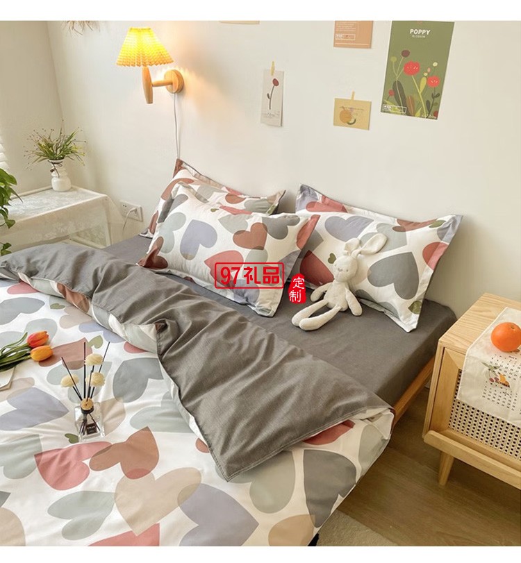 啄木鳥(niǎo) 卡膚棉四件套-如影隨心ZMN-KFM001定制公司廣告禮品