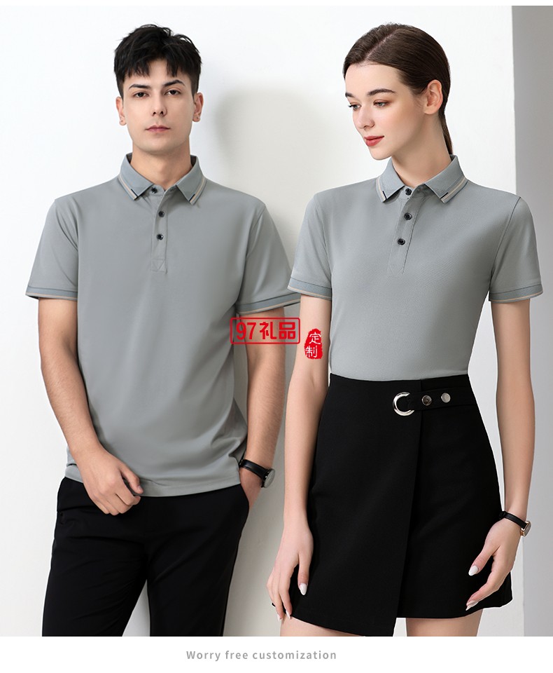 翻領polo團隊文化廣告衫t恤印字logo短袖工作服刺繡工裝2396