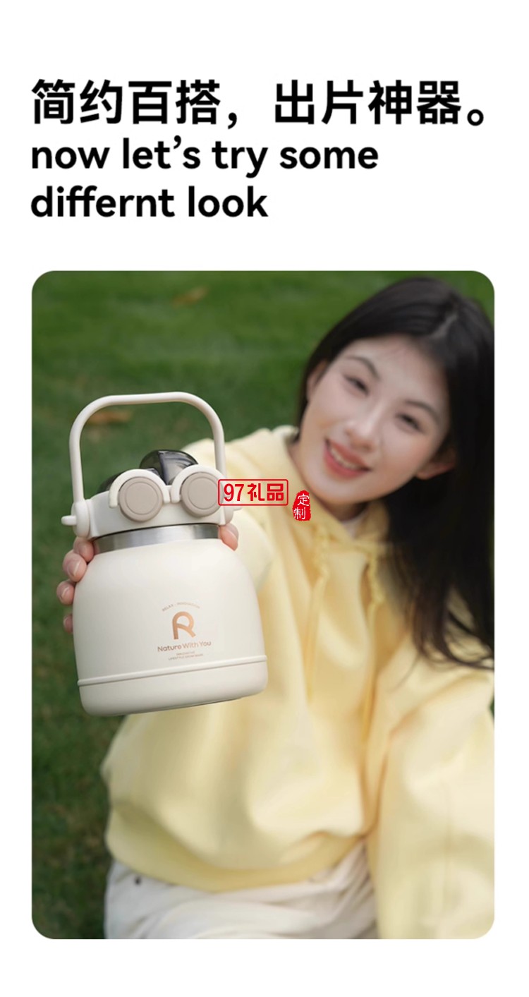 樂序rano316不銹鋼保溫杯大容量女生高顏值保溫壺抹茶曲奇