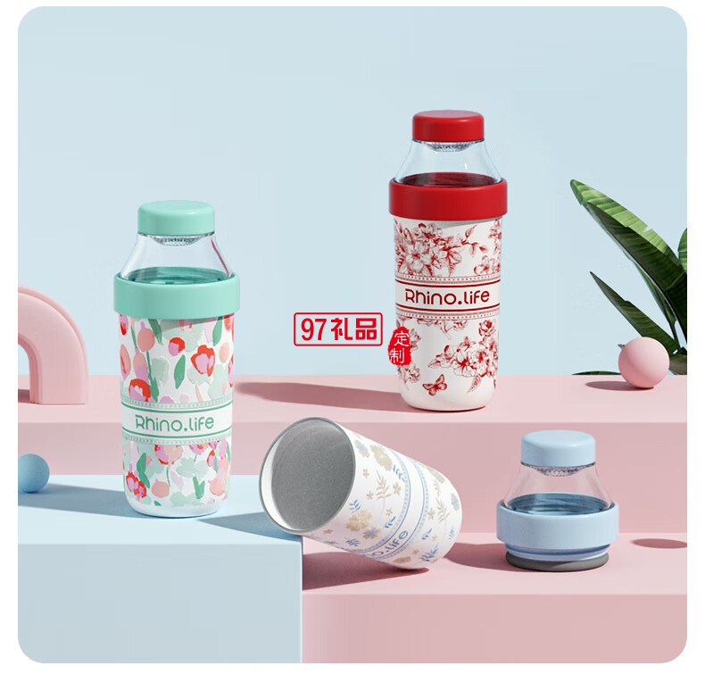 獨角犀 Rhino.life智能溫顯保溫提手杯淺荷綠色小清新水杯