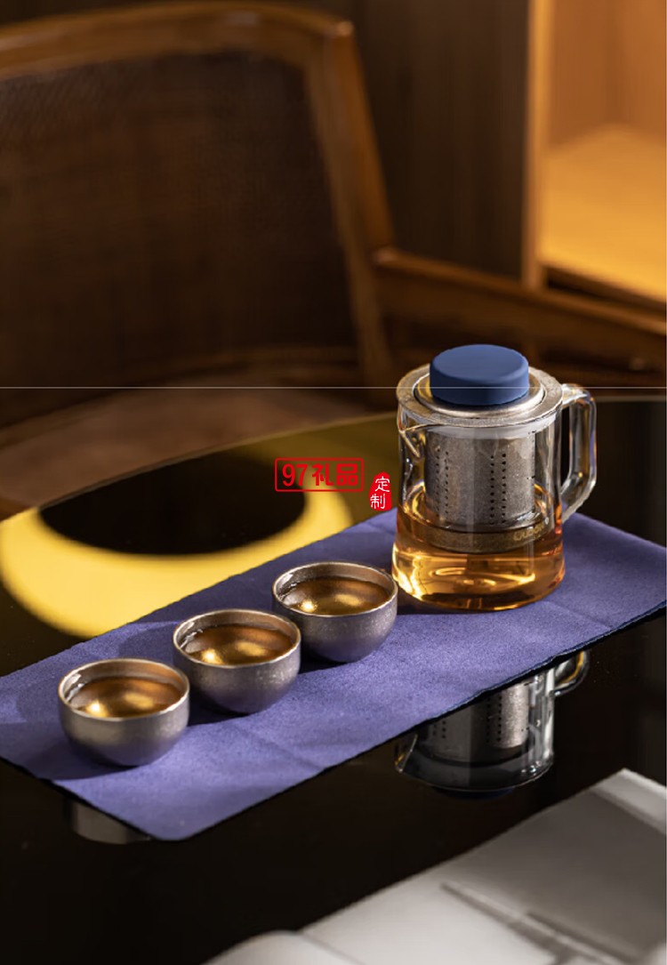 鈦藍(lán)飄逸藍(lán)尊套裝 OD-40PYZ 輕奢高檔茶具禮盒精美套裝