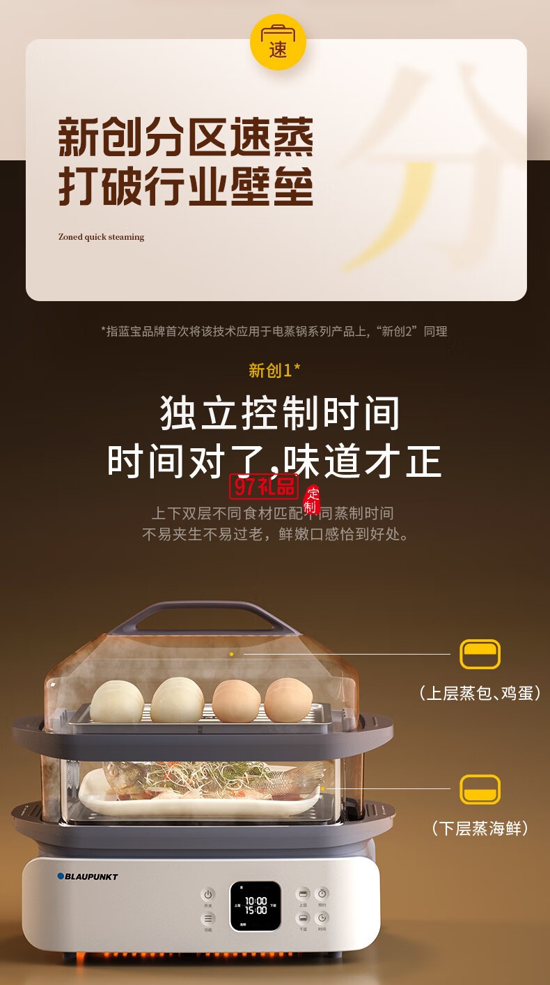 藍(lán)寶·分區(qū)電蒸鍋+雙燉盅