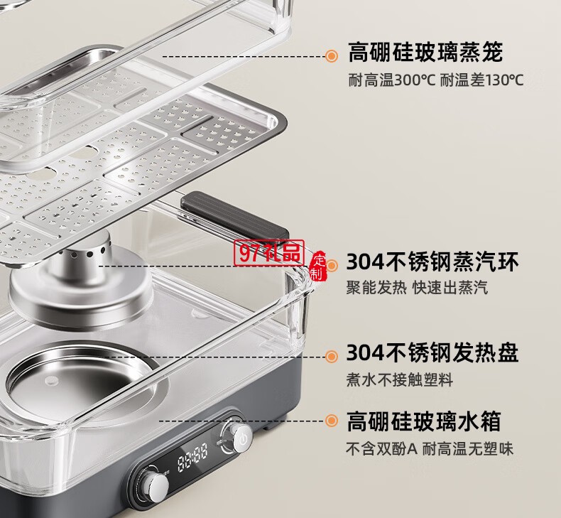 藍(lán)寶·玻璃電蒸鍋+玻璃燉盅套餐