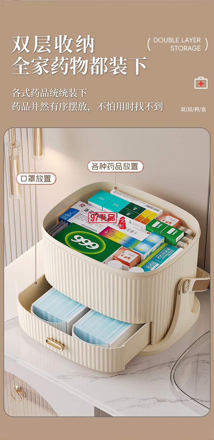 家用便捷式藥箱家庭裝全套急救箱大容量藥品醫(yī)療箱分格手提醫(yī)藥箱