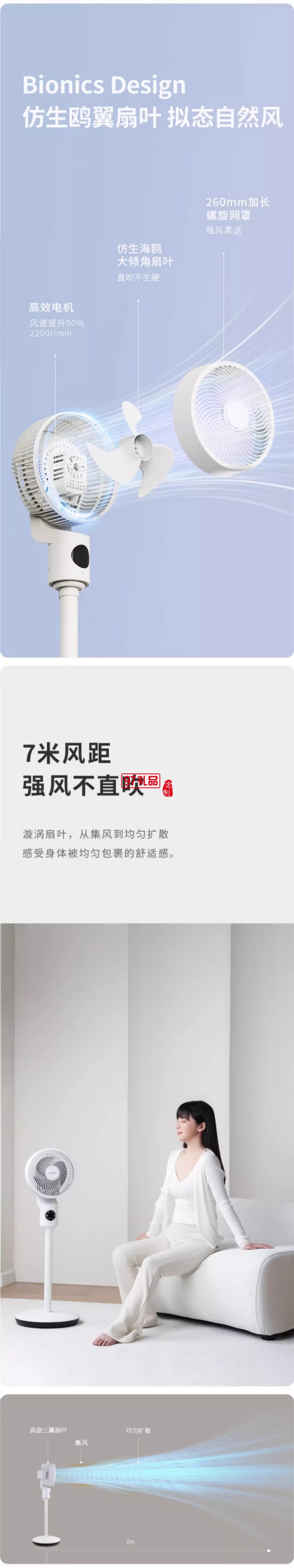 Glasslock蓋朗空氣循環(huán)扇家用落地扇立式語音搖頭定時靜音電風扇