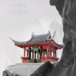 醉翁亭榫卯積木拼裝模型親子玩具古建筑模型禮品兒童男孩女孩禮物