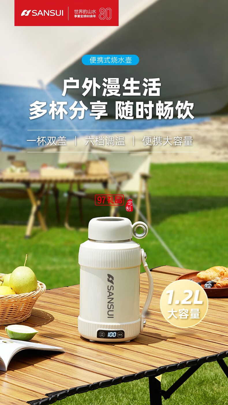 山水便攜真空電熱水杯（316不銹鋼內(nèi)膽）
