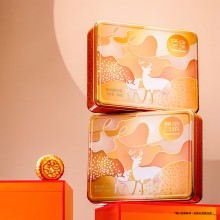 月餅禮盒蛋黃蓮蓉月餅純正紅豆沙月餅中秋團(tuán)購送禮 錦華福祿安康420g