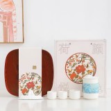 國(guó)風(fēng)陶瓷茶具套裝 手繪玉兔品茗杯壺 家用送禮中秋禮盒裝