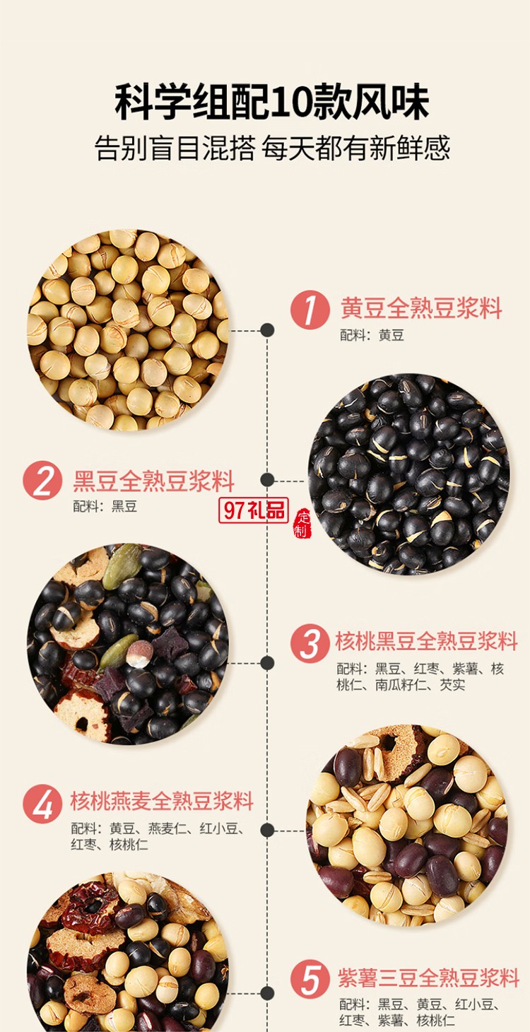 燕之坊30日五谷豆?jié){料包全熟黃豆破壁機(jī)豆?jié){粉原料中秋節(jié)禮盒65g