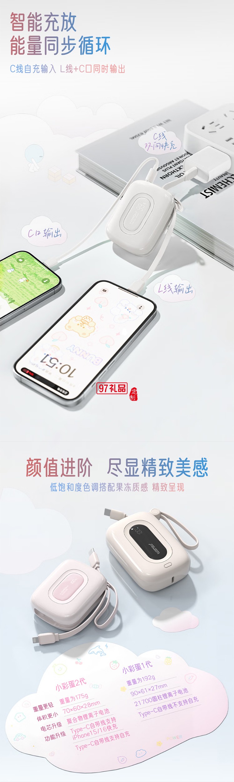 充電寶10000毫安22.5W 雙向快充可上飛機(jī) 迷你小巧便攜 適用蘋(píng)