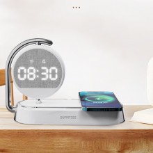 蘇浦瑞茲時鐘顯示+三組鬧鐘設(shè)置15W無線快充小夜燈